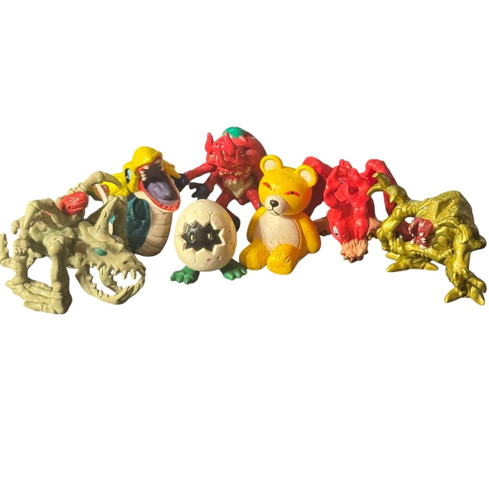 Vintage Digimon Mini Figure Lot 1997 1998 Bandai Monzaemon SkullGreymon 7pc Set